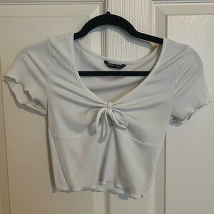 white tie crop top